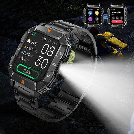 YK03 smartwatch Bluetooth call flashlight sports waterproof heart rate blood oxygen health monitoring