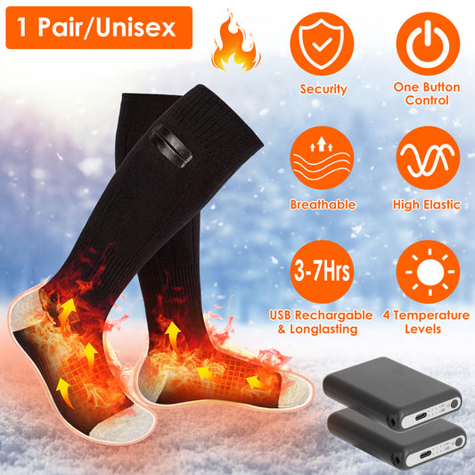 1Pair Electric Heated Socks For Men Women