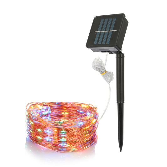 2 Light Color Options -- 1Pc Solar String Light Outdoor IP65 Waterproof Copper Wire String Lights Solar LED Fairy Lamps Wedding Party Festival