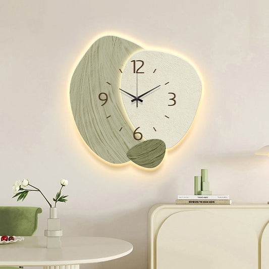 Cream Color Creative Living Room Wall Clock, Fashionable and Elegant Home Decor, No Drilling Required, Hanging Wall Clock