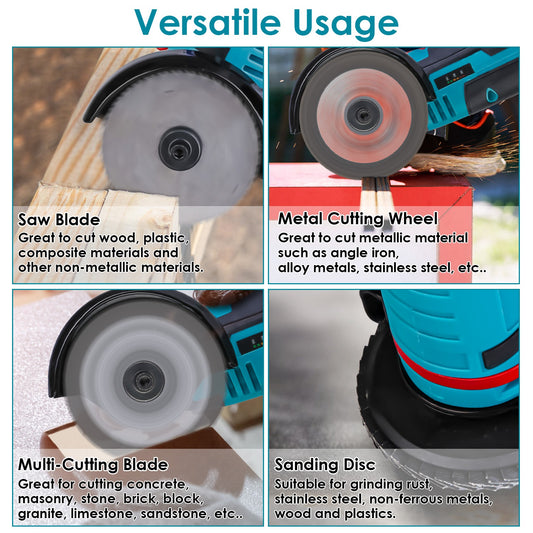 1Set 12V Cordless Mini Angle Grinder Hand Polishing Grinding Machine Cordless Cutter Grinding Tool With 7Pcs Disc 2Pcs 1100mAh Batteries And Charger Hex Key