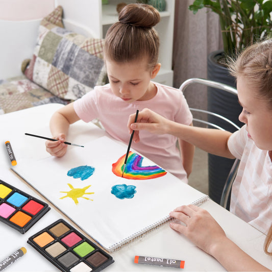 140Pcs Art Supplies With Colored Pencils Oil Pastels Crayons, Watercolor Cakes Brushes Sharpener Eraser In Elegant Wooden Box Professional Art Kit For Kids Adults Beginners Pros Office Supplies