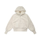 Big fur collar and velvet hooded sweatshirt jacket for women