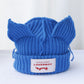 Double-layer thickened pig ear wool hat autumn and winter warm solid color knitted hat