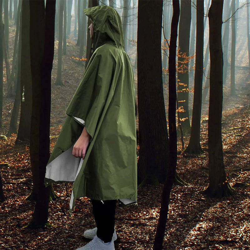Waterproof Hooded Rain Coat/Poncho: Lightweight, for Outdoor Hiking/Fishing/Climbing (Unisex)