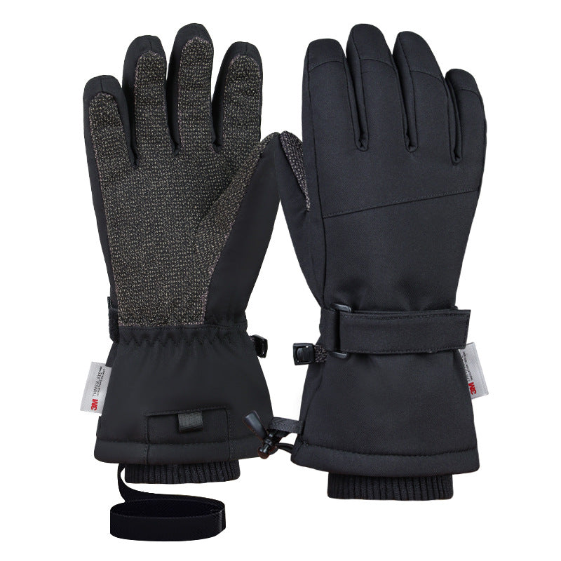 Ski Gloves with Built-in Wrist Guards, Waterproof for Ski/Snowboard Carving, Professional 3M Fleece-Lined Thickened Gloves