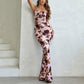 Long Sleeveless Belted Backless Fitted Bodycon Casual Sexy Dress