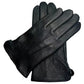 Men's imitation deer skin, wool lined business gloves, outdoor velvet, autumn and winter warm goat skin leather gloves