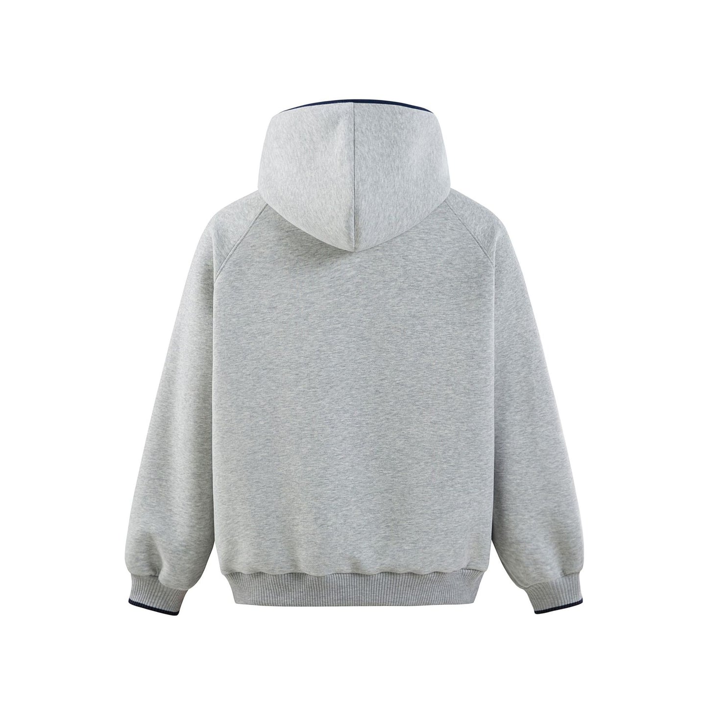 Embroidery Half-Zip Hooded Sweatshirt Men's Casual Loose Sport Hoodie
