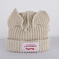 Double-layer thickened pig ear wool hat autumn and winter warm solid color knitted hat