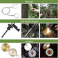 Military-grade outdoor travel survival kit with mini camping tools, emergency bracelet, whistle, blanket and knife.
