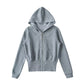 Long sleeved zipper hooded sweatshirt