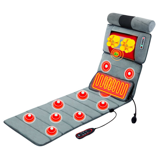 1Pc Full Body Electric Massage Mat With Heat Vibration Neck Massager Lumbar Pillow 10 Vibration Motors 3 Timers Fedex Shipping