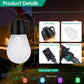 52.5FT Colorful Outdoor String Lights Smart RGB LED