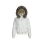 Fake two high necked white slim fit cotton jackets