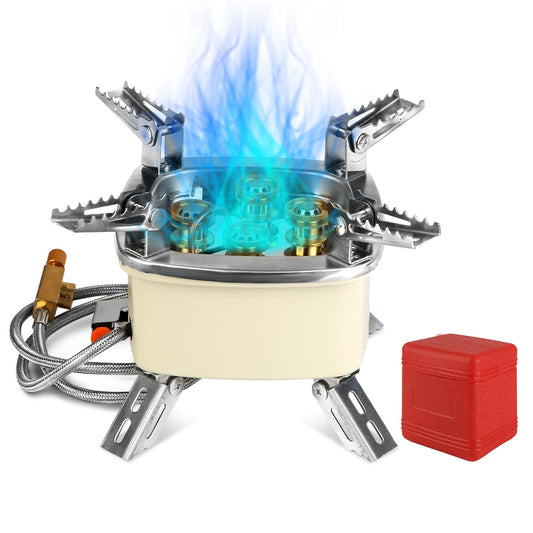 13000W Portable Windproof Camping Stove Five-head Gas