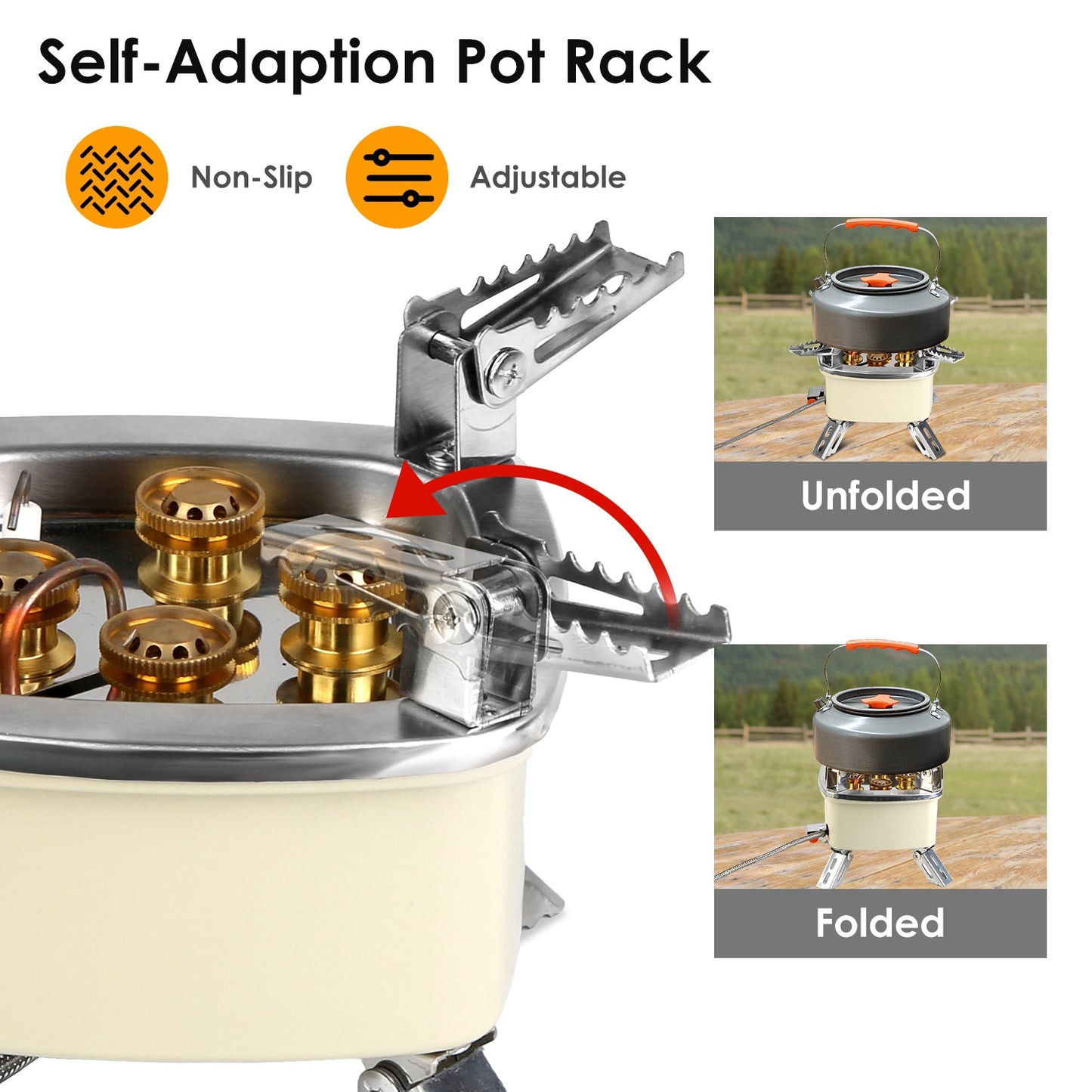 13000W Portable Windproof Camping Stove Five-head Gas