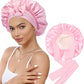 Bow bow ribbon nightcap single-layer color Ding round hat long tail hair care hat
