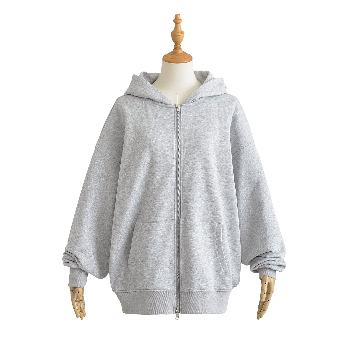 Loose hooded long sleeved sweatshirt