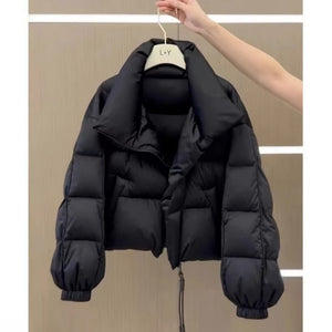 Short Cotton Coat for WomenShort Length Loose Fit Thicken Design Fashionable Outerwear