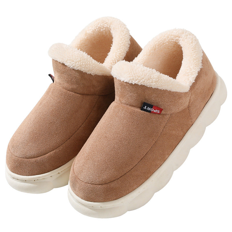 Men's and women's outerwear bags with warm thick soled slippers