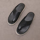 Thick Sole Slippers Women Leopard Print Toe Loop Sandals Large Size Woven Flat Shoes Wholesale