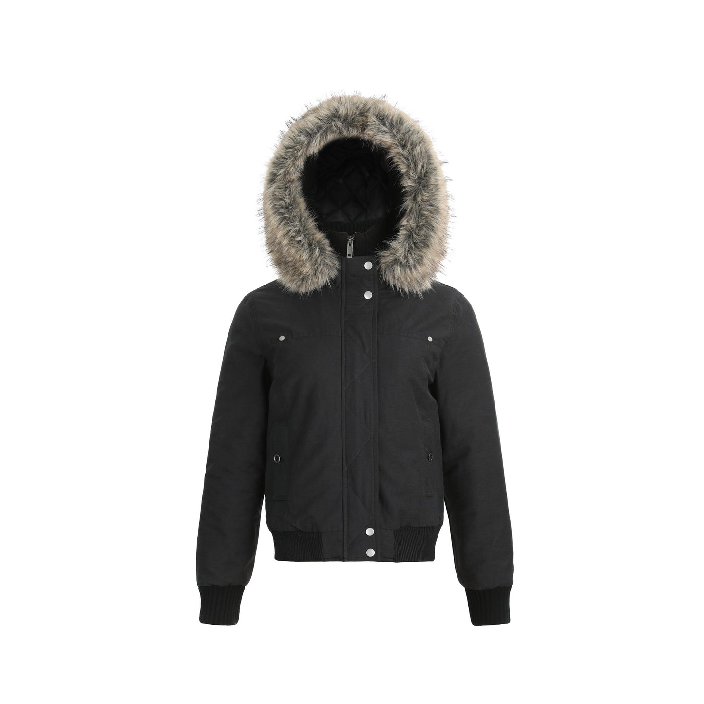 Fake two high necked white slim fit cotton jackets