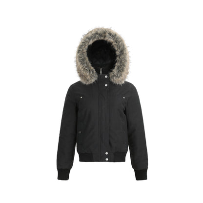 Fake two high necked white slim fit cotton jackets