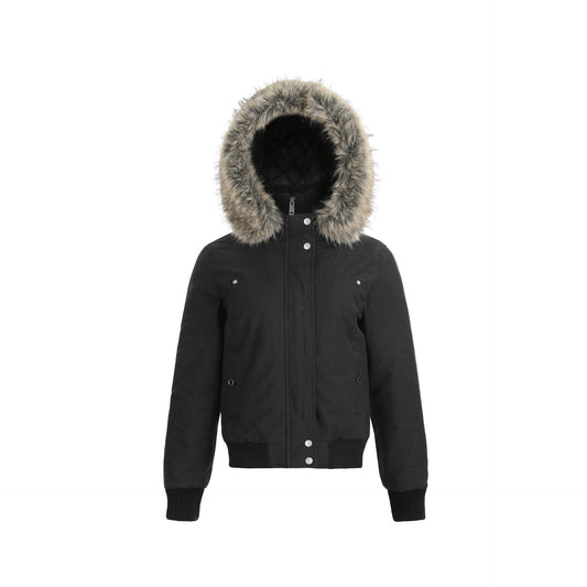 Fake two high necked white slim fit cotton jackets