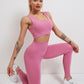 High Waist Slimming Peach Bottom Hollow Out Women's Yoga Pants Set