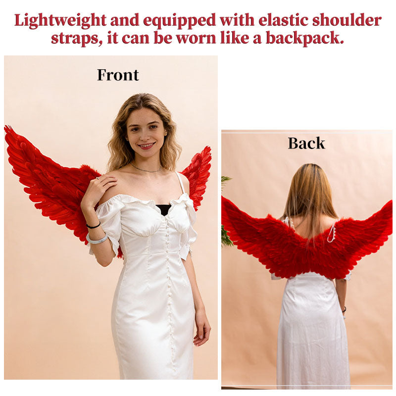 Valentine's Day Bow Arrow Set with Red Feather Wings, Wedding Party Cupid Cosplay Props, Photobooth Props, DIY Party Supplies