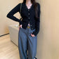 Elegant V-Neck Lace Spliced Slim Fit Top for Women