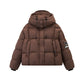 Short Winter Fashion Warm Casual Cotton Coat for Women, Thick Padded Bomber Style Loose Jacket