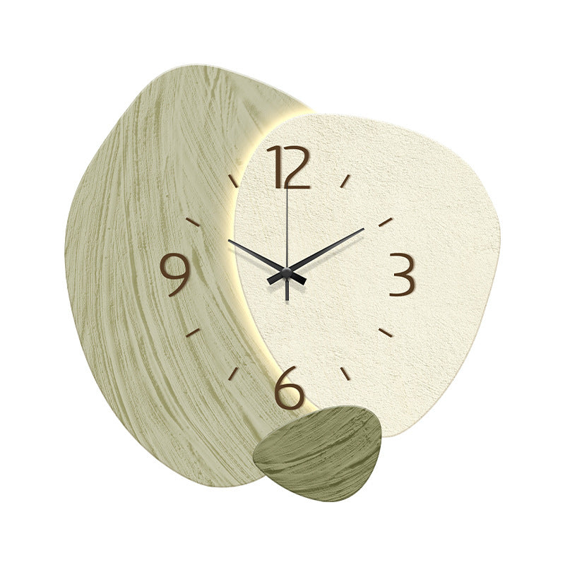 Cream Color Creative Living Room Wall Clock, Fashionable and Elegant Home Decor, No Drilling Required, Hanging Wall Clock