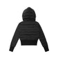 Waist hugging hooded versatile warm thick cotton coat for women