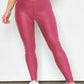 Navy Blue Crossed Dip Waist Sleek Leather Leggings