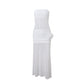 Elegant Bohemian Sexy Sheer Mesh Floral Strapless Dress for Women, Form-Fitting Design, Chic Long Dress