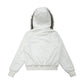 Fake two high necked white slim fit cotton jackets