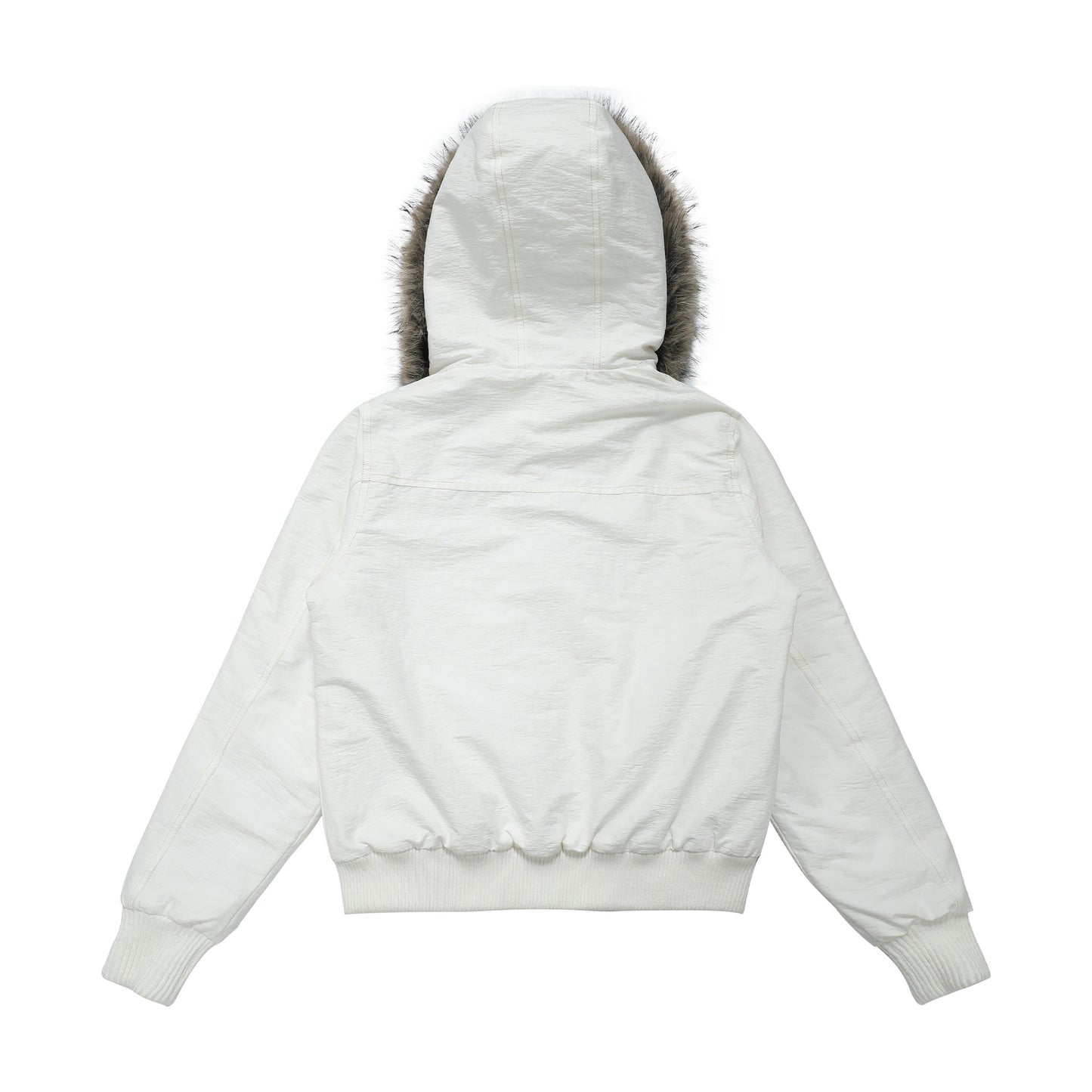 Fake two high necked white slim fit cotton jackets