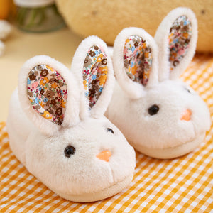 Children's Cotton Slippers Autumn Winter Girls Boys Baby Covered Heel Kids Warm Indoor Fuzzy Slippers