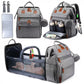 TOP Mommy Backpack with Crib Anti-Mosquito Mom Bag Stroller Large Capacity Baby Bag with Toy Gift