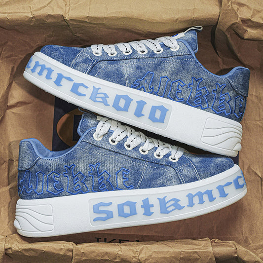 Board shoes men's thick soled white shoes fashion trend shoes camouflage Korean version low cut men's shoes youth sports and leisure shoes trend