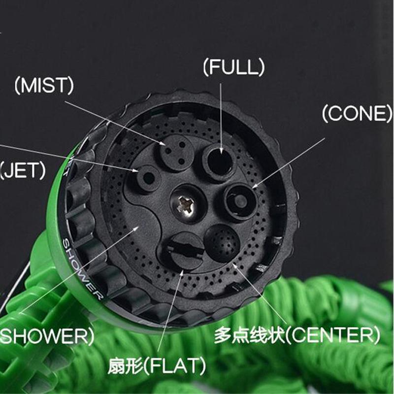 25FT Car Wash Water Gun Magic Flexible Garden Hose Expandable High Pressure Spray Gun With Pipe 7 Modes To Watering