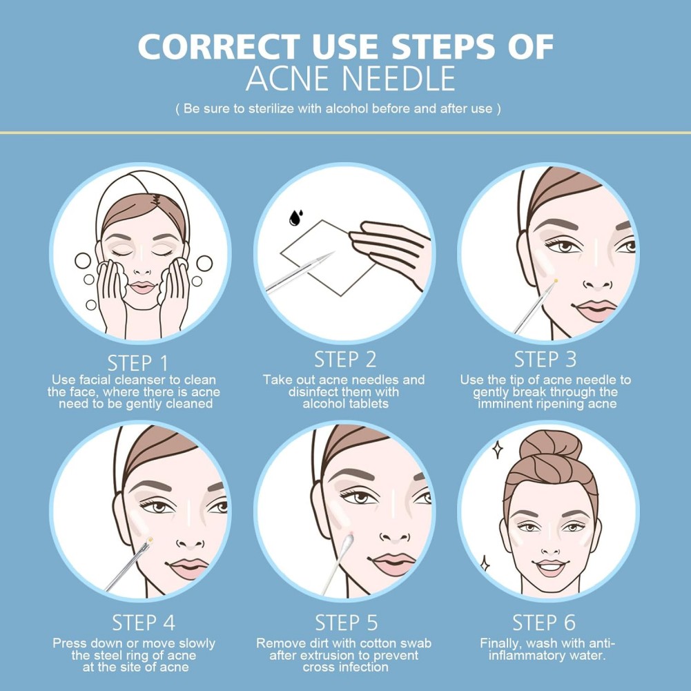 5-Pieces Set- BlackHead Remover Kit Pimple Comedone Extractor Tool Set