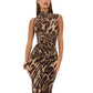 Cinched waist fitted corset-shaped drawstring dress set for women