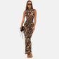 Cinched waist fitted corset-shaped drawstring dress set for women