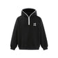 Embroidery Half-Zip Hooded Sweatshirt Men's Casual Loose Sport Hoodie