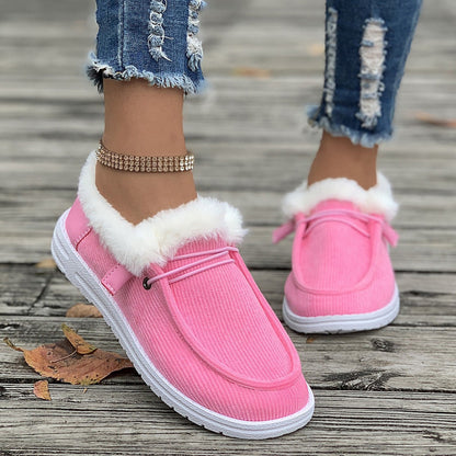 Women's casual shoes with plush and fuzzy cotton shoes