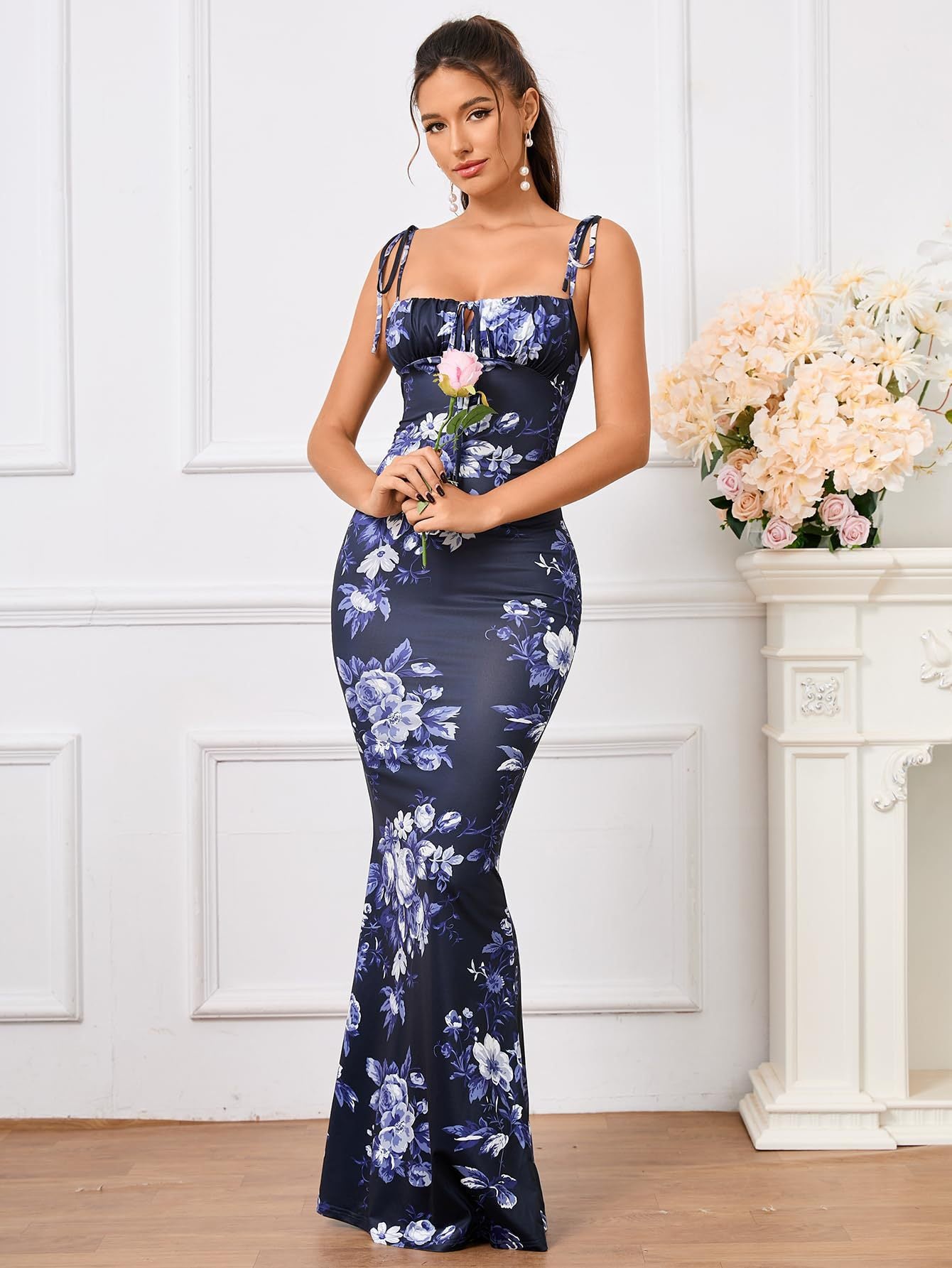 Long Sleeveless Belted Backless Fitted Bodycon Casual Sexy Dress