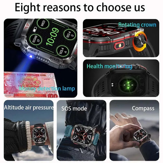 GZYR 2.01" Screen Smart Watch Men Bluetooth Call 600 mAh Sports Waterproof Heart rate Blood Oxygen SmartWatch For Huawei Xiaomi